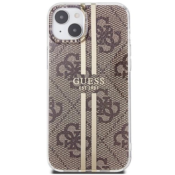 GUESS futerał do IPHONE 15 GUHCP15SH4PSEGW (4G Gold Stripe) brązowy