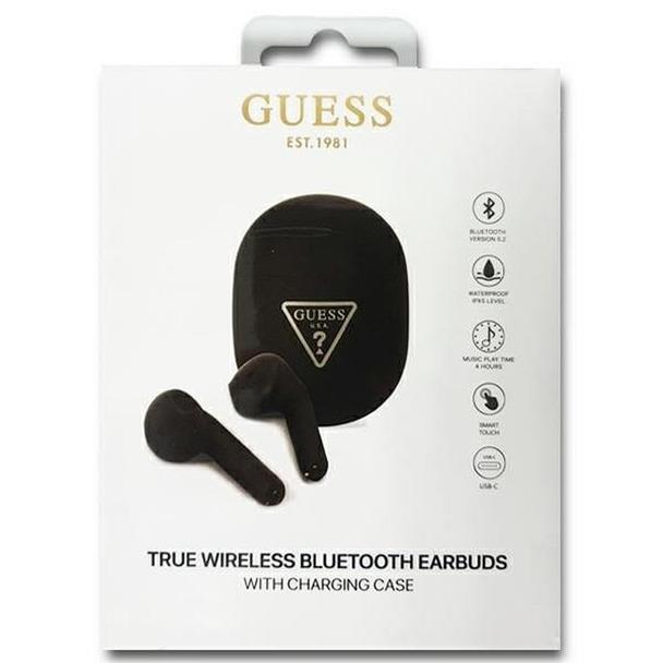 GUESS słuchawki bezprzewodowe bluetooth TWS + stacja dokująca GUTWST82TRK (Triangle Logo) czarne