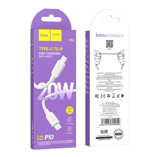 Kabel USB C do Lightning Hoco PD 2,4A 20W 1 m X96 biały