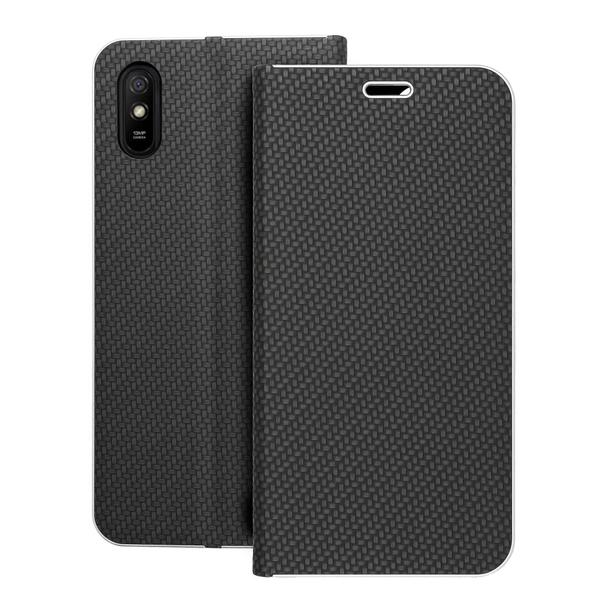 Etui z klapką na Xiaomi Redmi 9AT / Redmi 9A Luna Book Carbon czarne