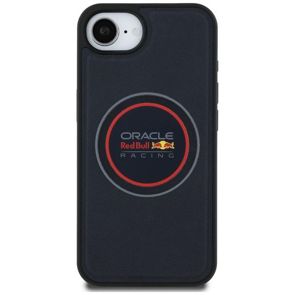 RED BULL futerał do IPHONE 16e (SE 4 2025) kompatybilny z MagSafe RBHMPSE424PUMEVR (Meshed PU Logo and Red Ring) granatowy