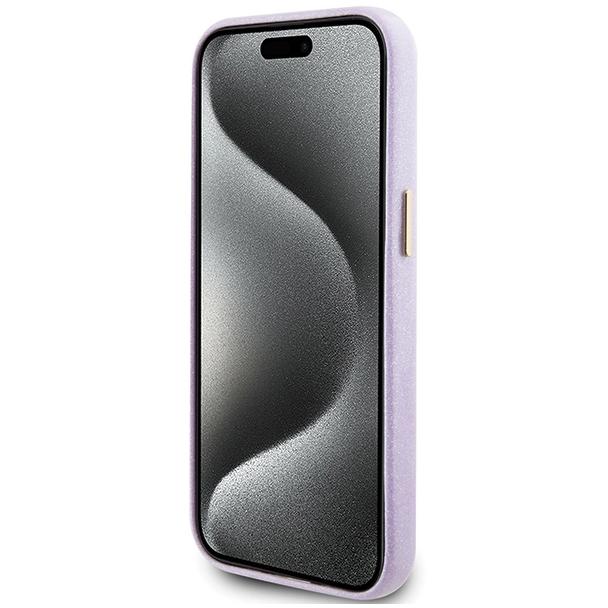 GUESS futerał do IPHONE 13 / 14 / 15 GUHCP15SPGMCSL (Glitter Glossy Script) liliowy