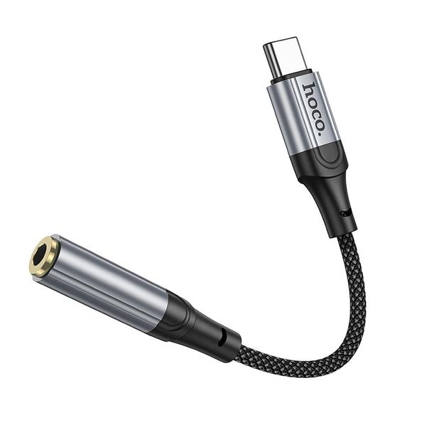 Adapter AUX USB C do Jack 3,5 mm Hoco 0,12 m LS36 czarny