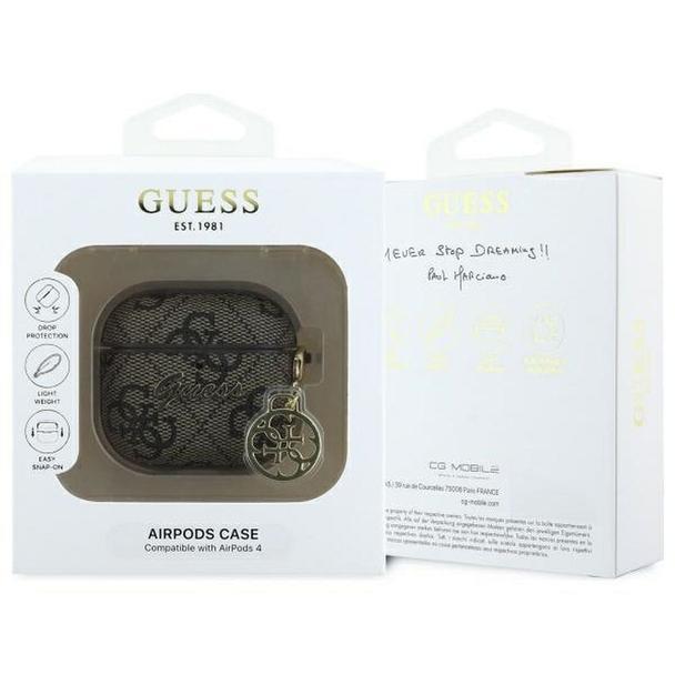 Etui na słuchawki Guess do Apple AirPods 4 (PU 4G W / Charm) brązowe