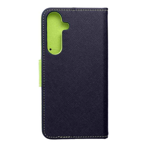 Etui z klapką na Samsung S25 PLUS Fancy Book granatowo-limonkowe
