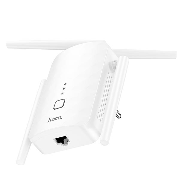 Wzmacniacz sieci bezprzewodowej WiFi 4 300 Mbp/s 230V Hoco HI35 biały