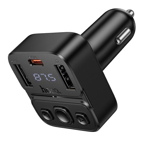 Transmiter samochodowy bluetooth Hoco USB A + USB C QC PD 35W E87 czarny