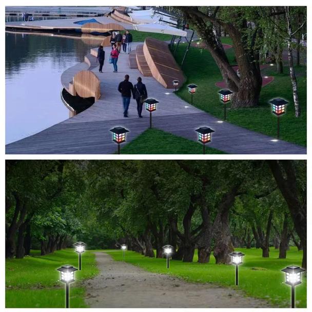 Lampa solarna ogrodowa LED wbijana RC-K-1284 (2 szt w zestawie) czarna
