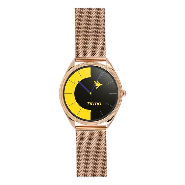 Smartwatch TITMO O-170 (AMOLED, bluetooth call, pasek stal szlachetna gold mesh) złoty 0INT