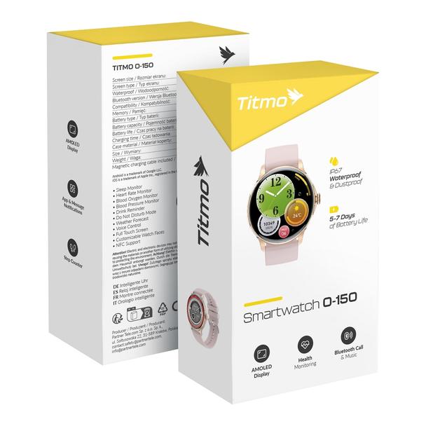 Smartwatch TITMO O-150 (AMOLED, bluetooth call) różowy 0INT