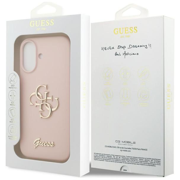 GUESS futerał do IPHONE 17 GUHCP17SSC4GSMP (Silicone W/ Big 4G Script) różowy
