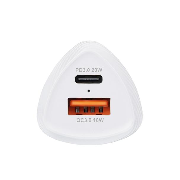 Ładowarka samochodowa Forcell F-Energy Carbon USB C + USB A QC3.0 PD 3A 38W CC50-1A1C biała