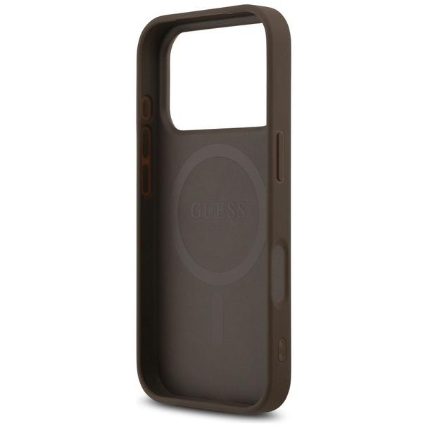 GUESS futerał do IPHONE 17 Pro kompatybilny z MagSafe GUHMP17LP4RPSW (4G Printed Stripes) brązowy