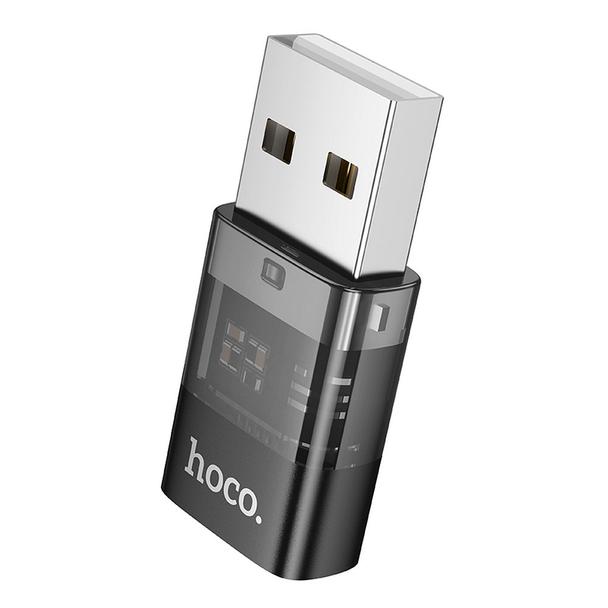 Adapter USB A do USB C Hoco UA36C transparentny czarny
