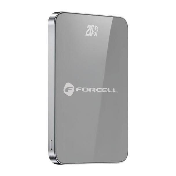 Powerbank zgodny z MagSafe Forcell F-Energy SuperSlim F5K8 QC4.0 PD3.0 15W 5000 mAh szary 0INT