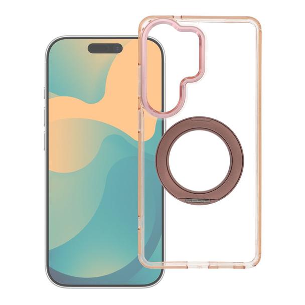 Etui na Samsung A27 Frame Circle Stand zgodne z MagSafe złote