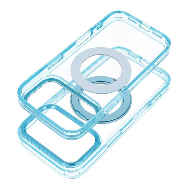 Etui na iPhone 18 Pro / 17 Pro Frame Circle Stand zgodne z MagSafe jasnoniebieskie