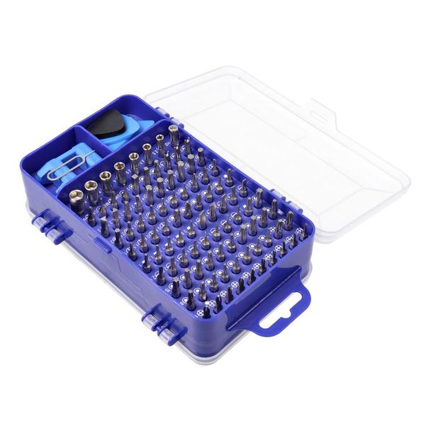 Zestaw śrubokrętów precyzyjnych / wkrętaków serwisowych, bitów 115w1 metal niebieski