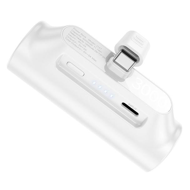 Powerbank Hoco 3000 mAh z wbudowanym złączem USB C J147 biały