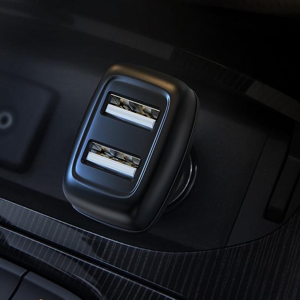 HOCO ładowarka samochodowa 2xUSB + kabel Typ C 2,4A Leader Z36 czarna