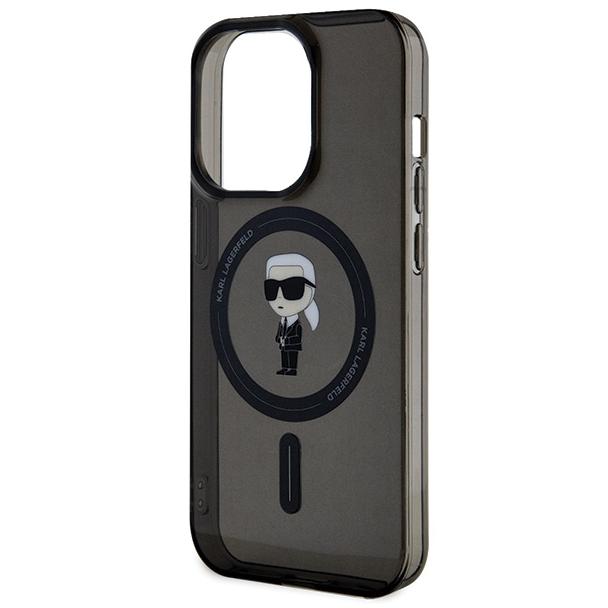KARL LAGERFELD futerał do IPHONE 15 Pro KLHMP15LHFCKNOK (Ikonik + MAG) czarny