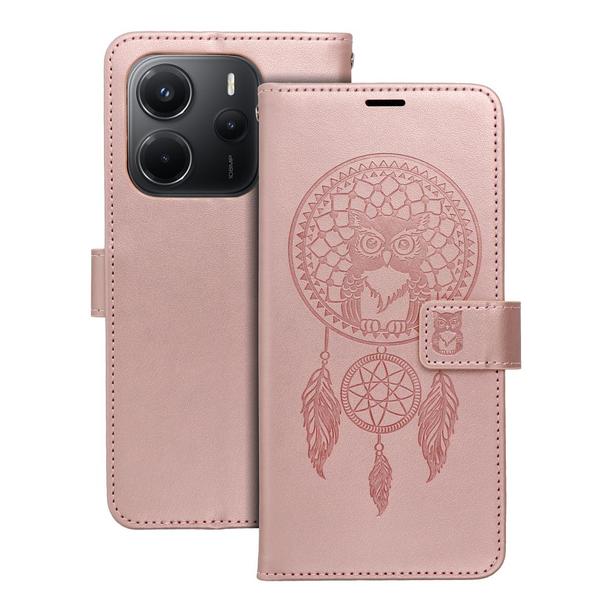 Etui z klapką na Samsung A57 5G Mezzo Book łapacz snów złoto-różowe