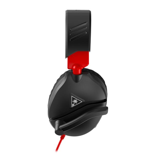 Słuchawki przewodowe nauszne Jack 3,5 mm z mikrofonem Turtle Beach Recon 70N czerwono-czarne