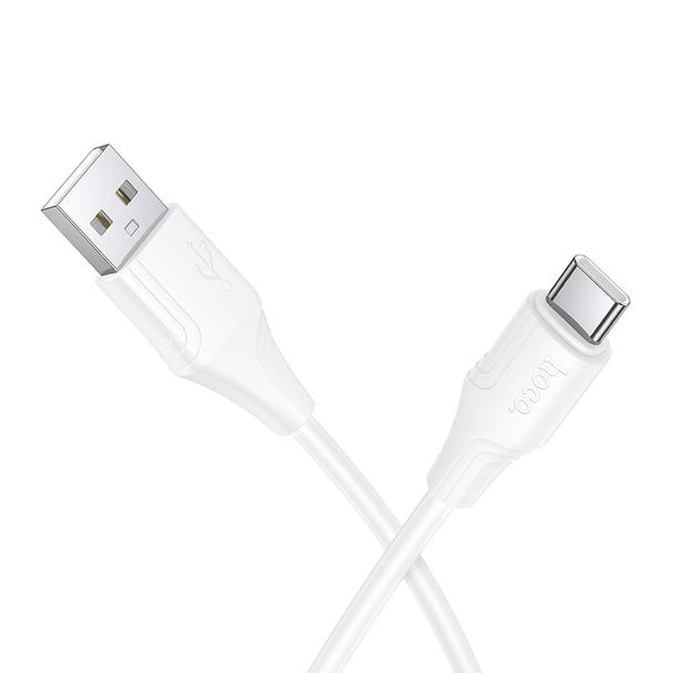 Kabel USB A do USB C Hoco 3A silikonowy 1 m X124 biały