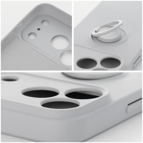 Etui na iPhone 18 Pro / 17 Pro Silicone Ring srebrne