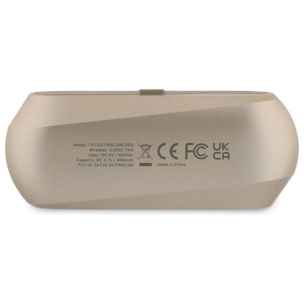 GUESS słuchawki bezprzewodowe bluetooth TWS GUTWSC2MCDSD (Elongated Metallic Classic Printed Logo) złote