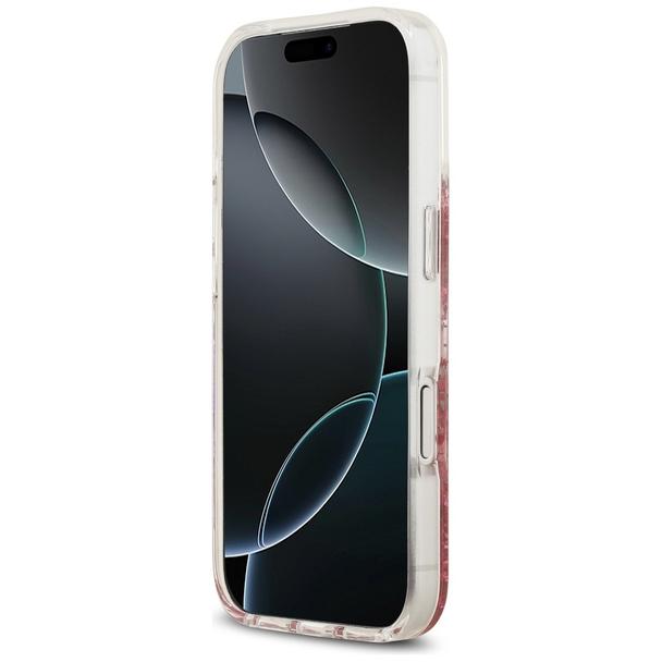 GUESS futerał do IPHONE 17 Pro kompatybilny z MagSafe GUHMP17LRGRGEP (Resin Bottom Glitter) różowy