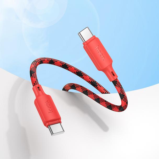 Kabel USB C do USB C Hoco 3A 60W 1 m X116 gradient czerwony