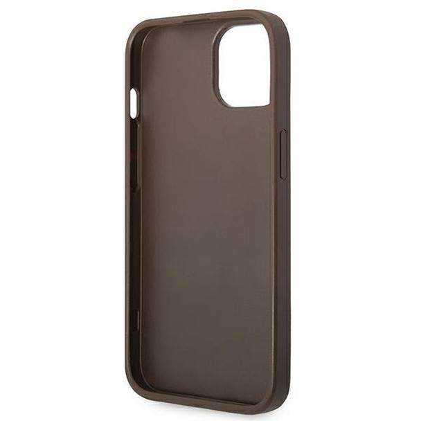 GUESS futerał do IPHONE 14 Plus GUHCP14MG4GFBR (4G Gold Logo) brązowy