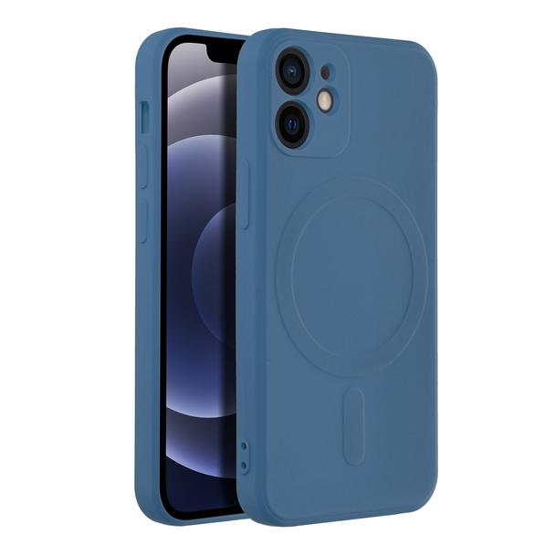 Futerał do iPhone 12 MINI Silicone Mag Cover zgodny z MagSafe niebieski