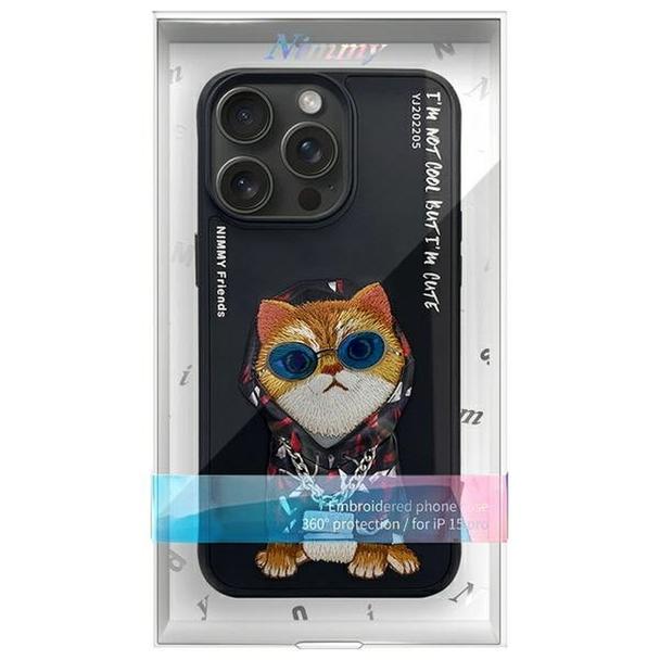 NIMMY futerał GLASSES COOL CAT do IPHONE 15 Pro czarny