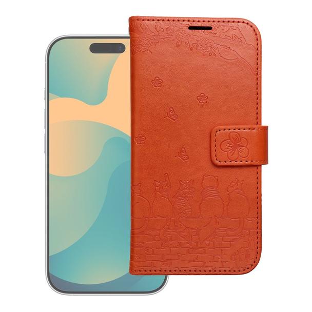 Etui z klapką na iPhone 17 PRO MAX Mezzo Book koty brązowe