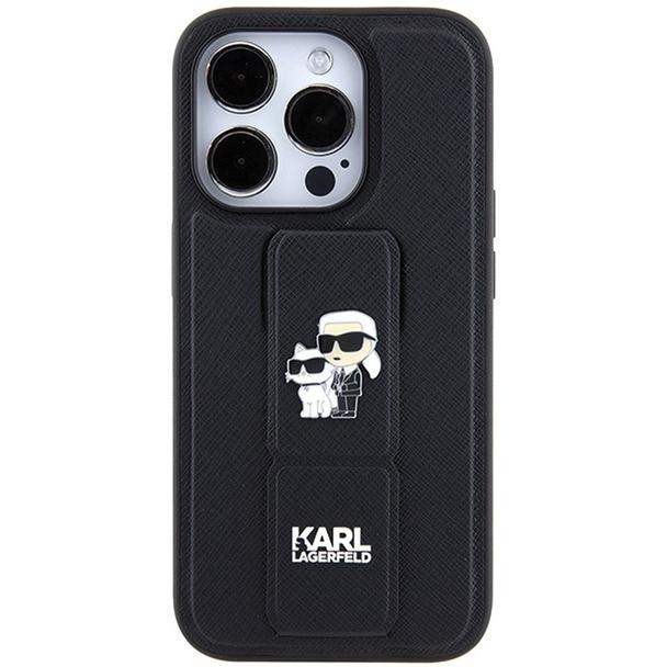 KARL LAGERFELD futerał do IPHONE 13 Pro Max KLHCP13XGSAKCPK (Gripstand Saffiano KC PIN) czarny