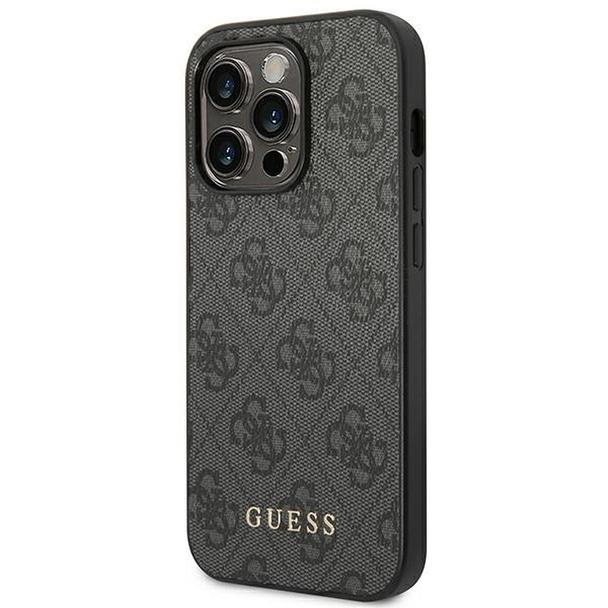 GUESS futerał do IPHONE 14 Pro Max GUHCP14XG4GFGR (4G Gold Logo) szary