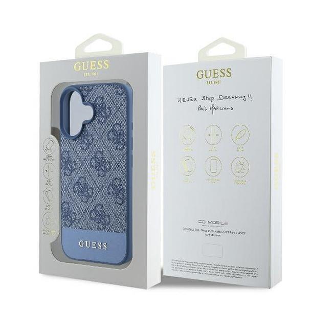 GUESS futerał do IPHONE 16 GUHCP16SG4GLBL (4G PU Bottom Stripe) niebieski