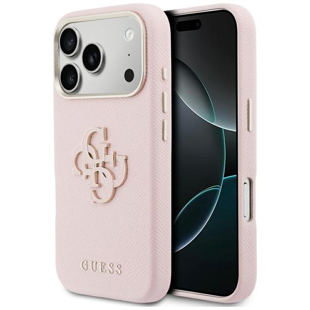 GUESS futerał do IPHONE 17 Pro GUHCP17L5PS4RGGP (PU FW Resin Logo) różowy