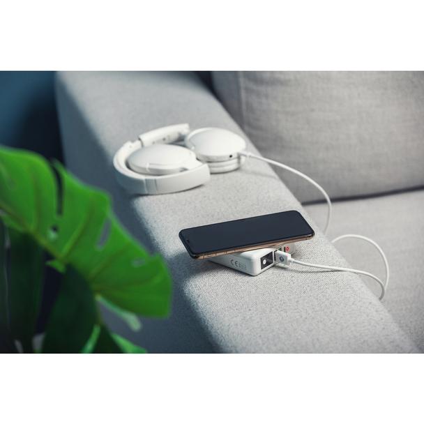 Wielofunkcyjna ładowarka Forcell F-Energy 4w1 2 x USB A + USB C 15W + power bank 8000mAh + ładowanie bezprzewodowe biała