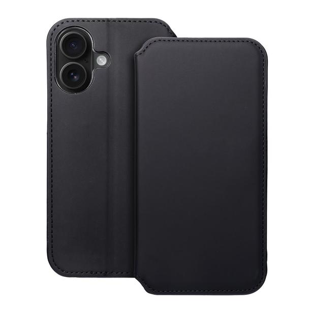 Etui z klapką na iPhone 16 Dual Pocket Book czarne