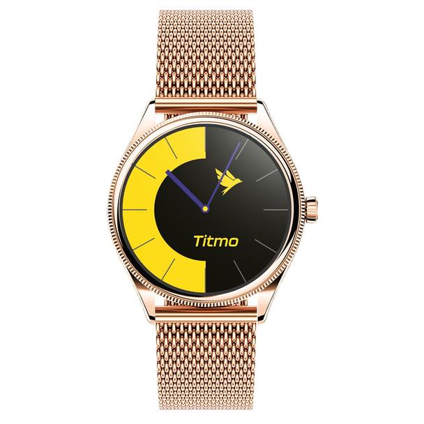Smartwatch TITMO O-170 (AMOLED, bluetooth call, pasek stal szlachetna gold mesh) złoty 0INT