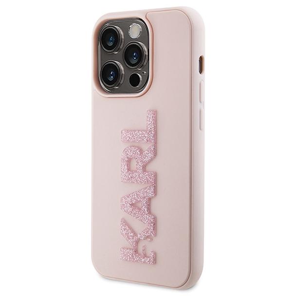 KARL LAGERFELD futerał do IPHONE 15 Pro KLHCP15L3DMBKCP (3D Logo Glitter) różowy