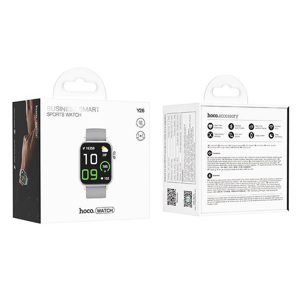 Smartwatch Hoco 1,81" TFT IPX4 GPS z funkcją rozmowy Y26 srebrny