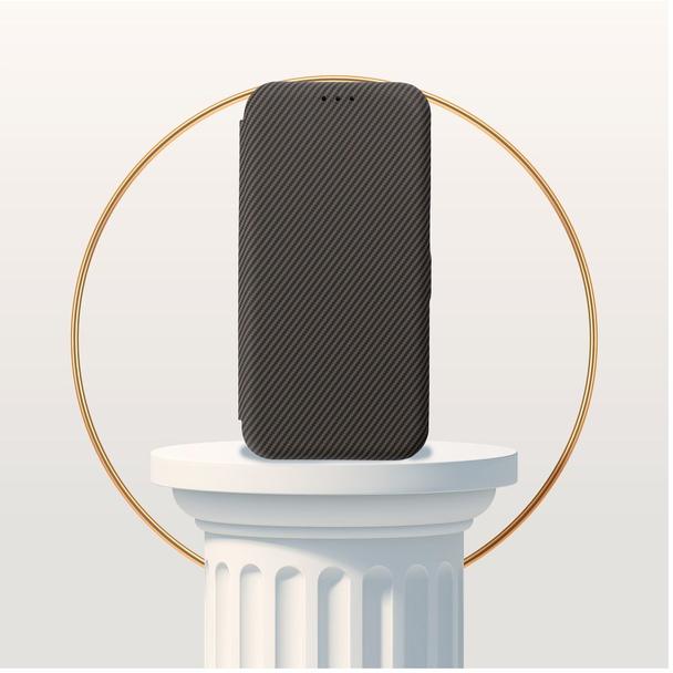 Etui z klapką na iPhone 16 PRO MAX Folio Side Magnet brązowe