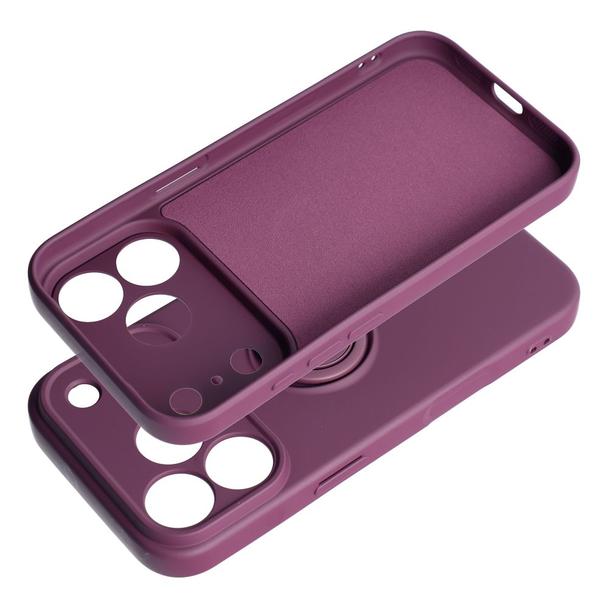Etui na iPhone 18 Pro / 17 Pro Silicone Ring burgundowy