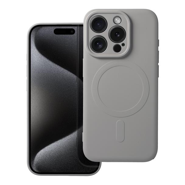 Futerał do iPhone 15 PRO Silicone Mag Cover zgodny z MagSafe tytanowy szary