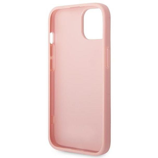 GUESS futerał do IPHONE 14 Plus GUHCP14MHGGSHP (Glitter Flakes Script Metal Logo) różowy