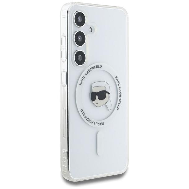 KARL LAGERFELD futerał do SAMSUNG S25 KLHMS25SHLSKIH (Magnetic IML Metal K. Heads) biały